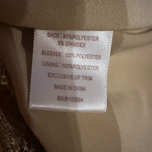 American Glamour by badgley Mishka Gold Sequin Blouse size 2X - Picture 3 of 8